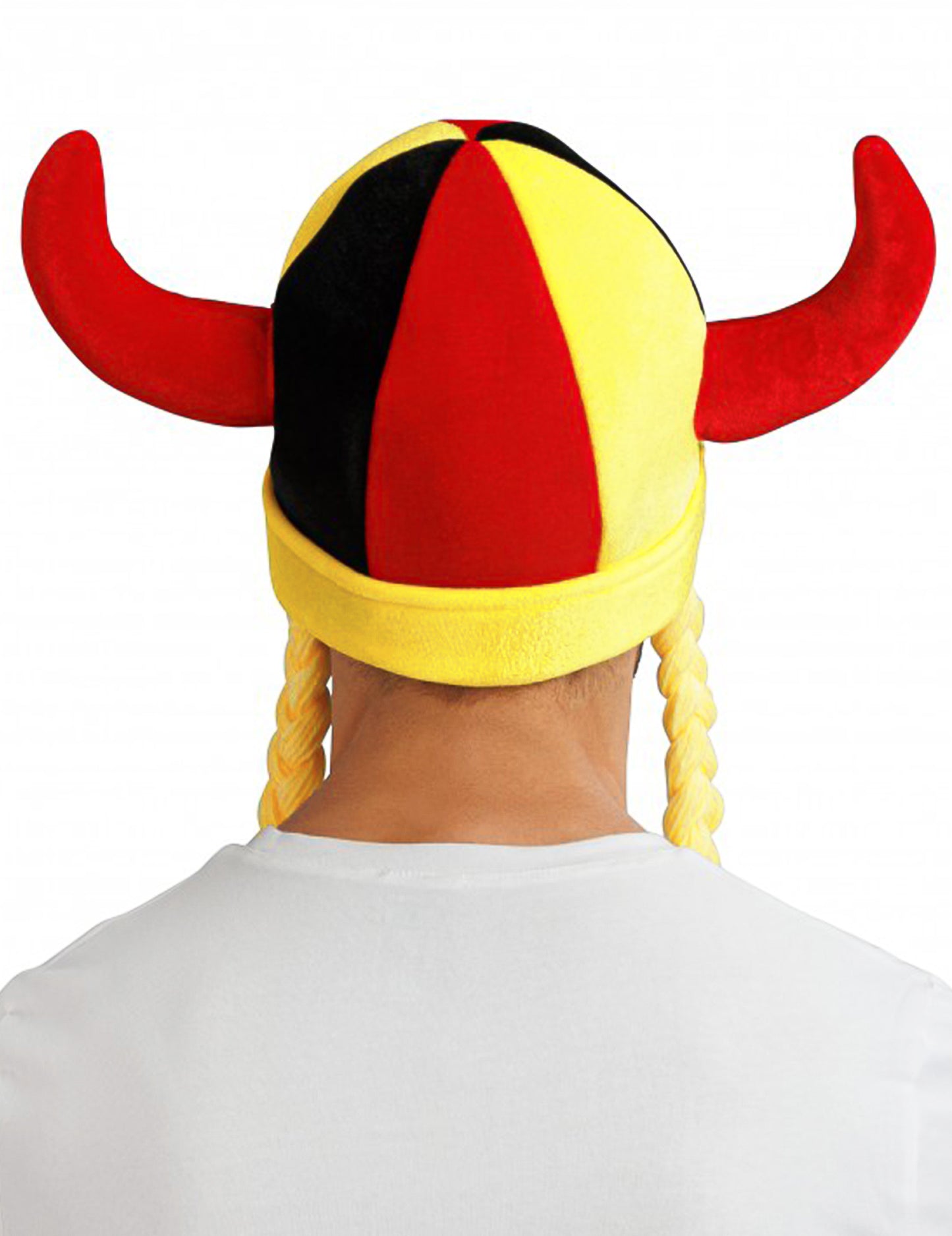 Casco de tela con cuernos y trenzas de aficionado Alemania