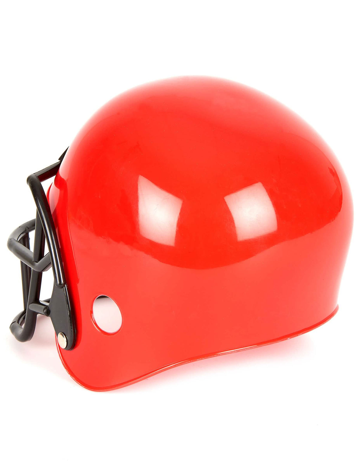 Vista de perfil del casco de futbolista americano