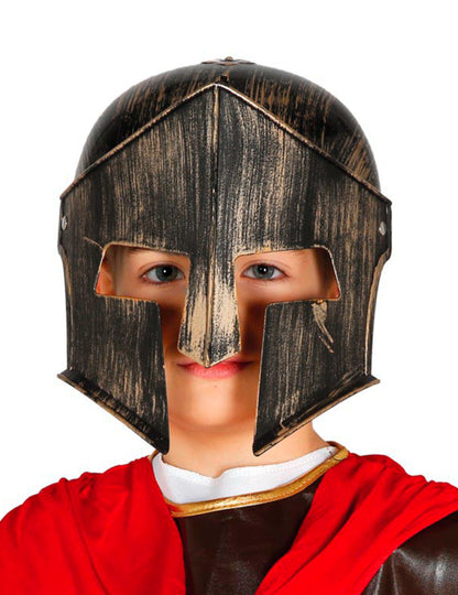 Gros plan du casque de gladiateur pour enfant
