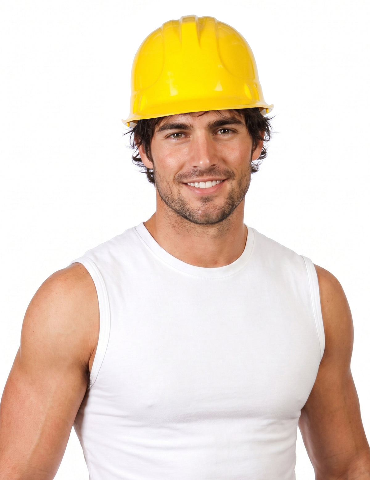 Casco obrero de construcción amarillo adulto
