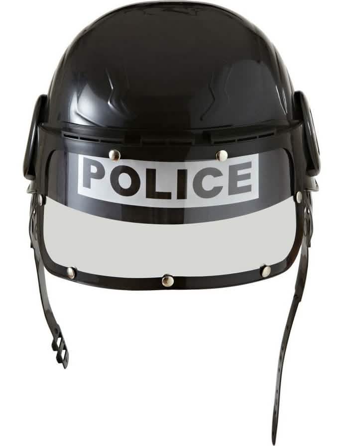 Vista frontal del casco de policía para niño