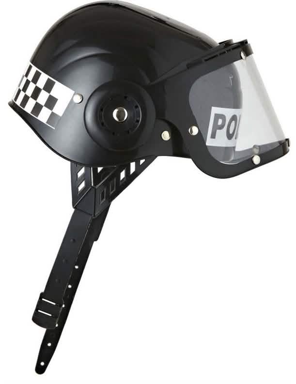 Vista de perfil del casco de policía para niño