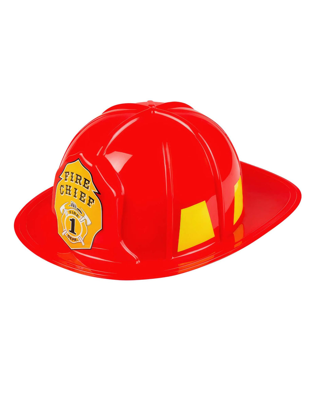 Vista de tres cuartos del casco de bombero para adulto