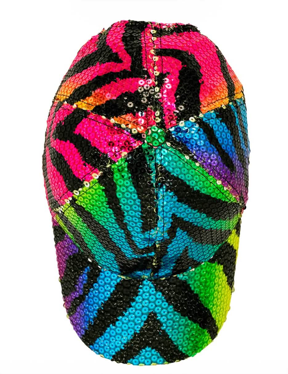 Gorro de tigre multicolor con lentejuelas para adulto