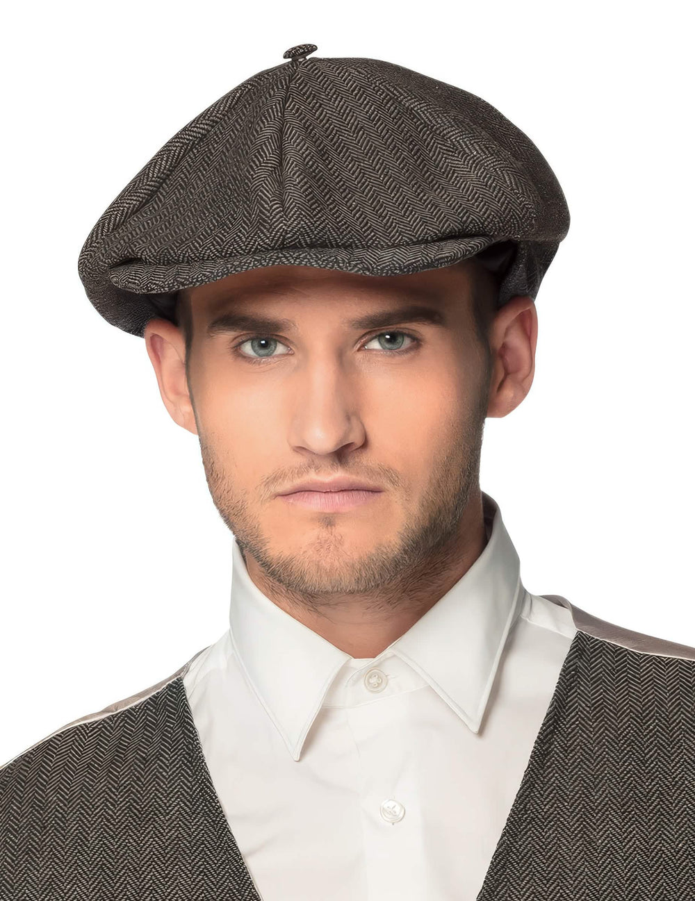 Gorro de detective para adulto gris a espiga