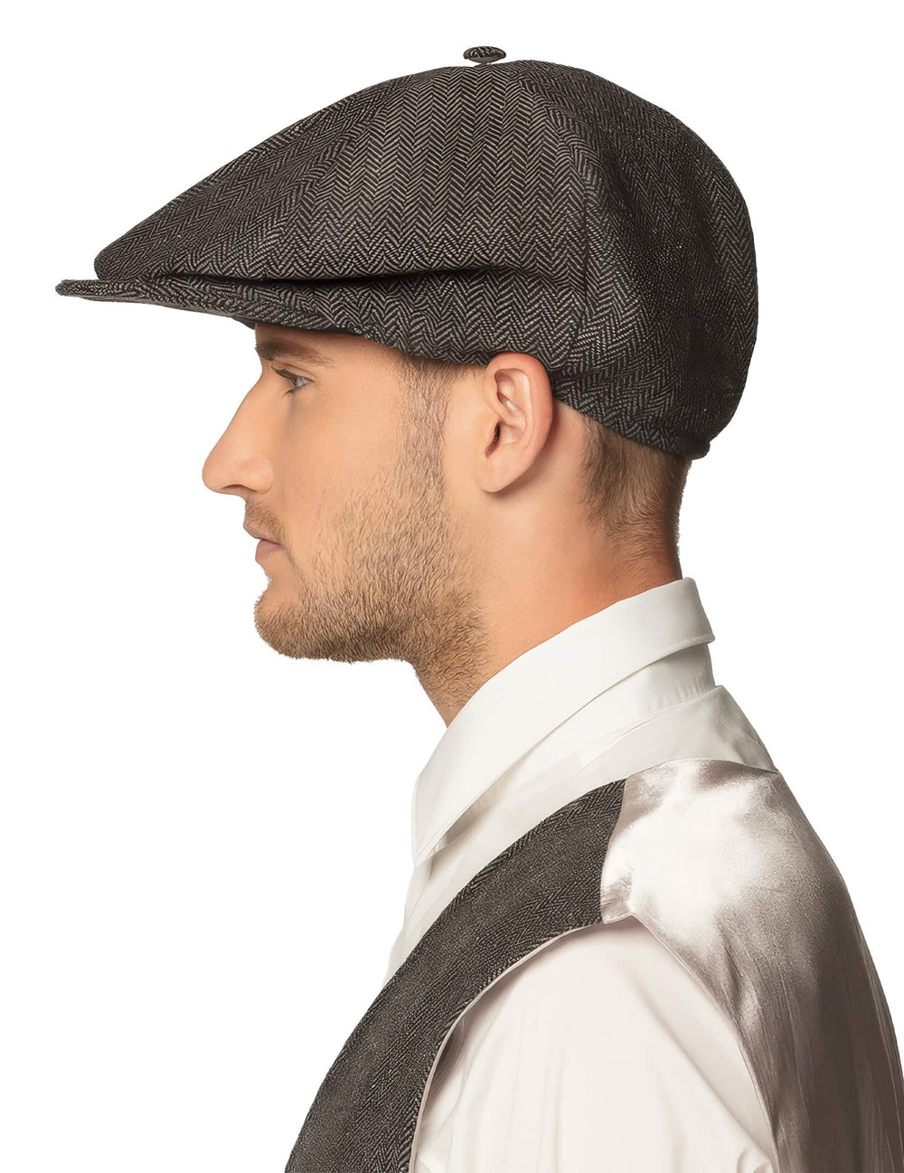 Vista de perfil de la gorra de detective
