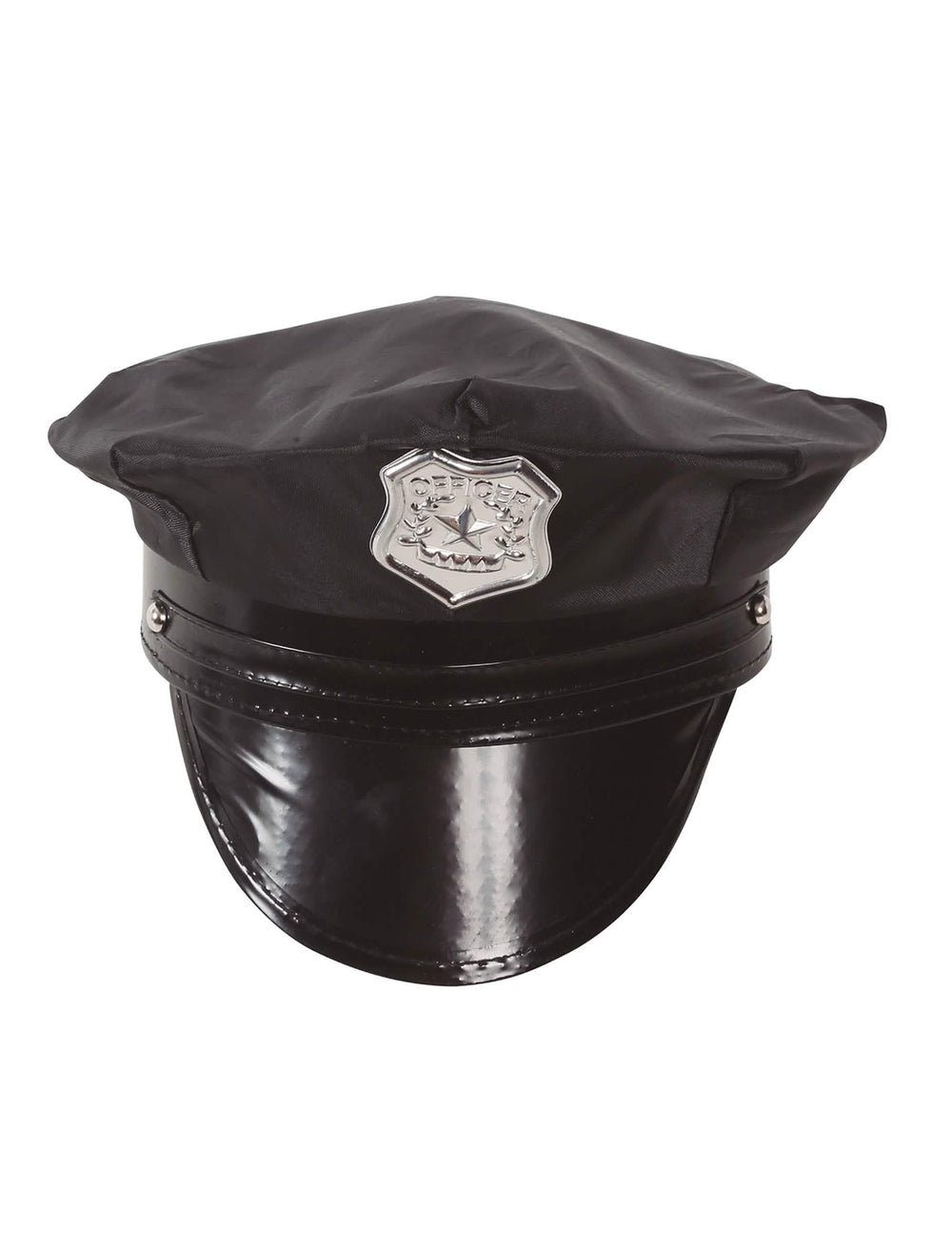 Vista de frente de la gorra de policía para niño