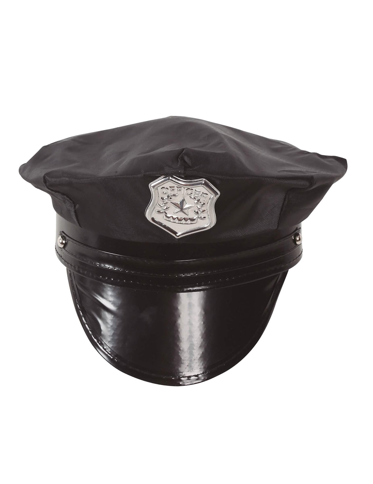Vista de frente de la gorra de policía para niño