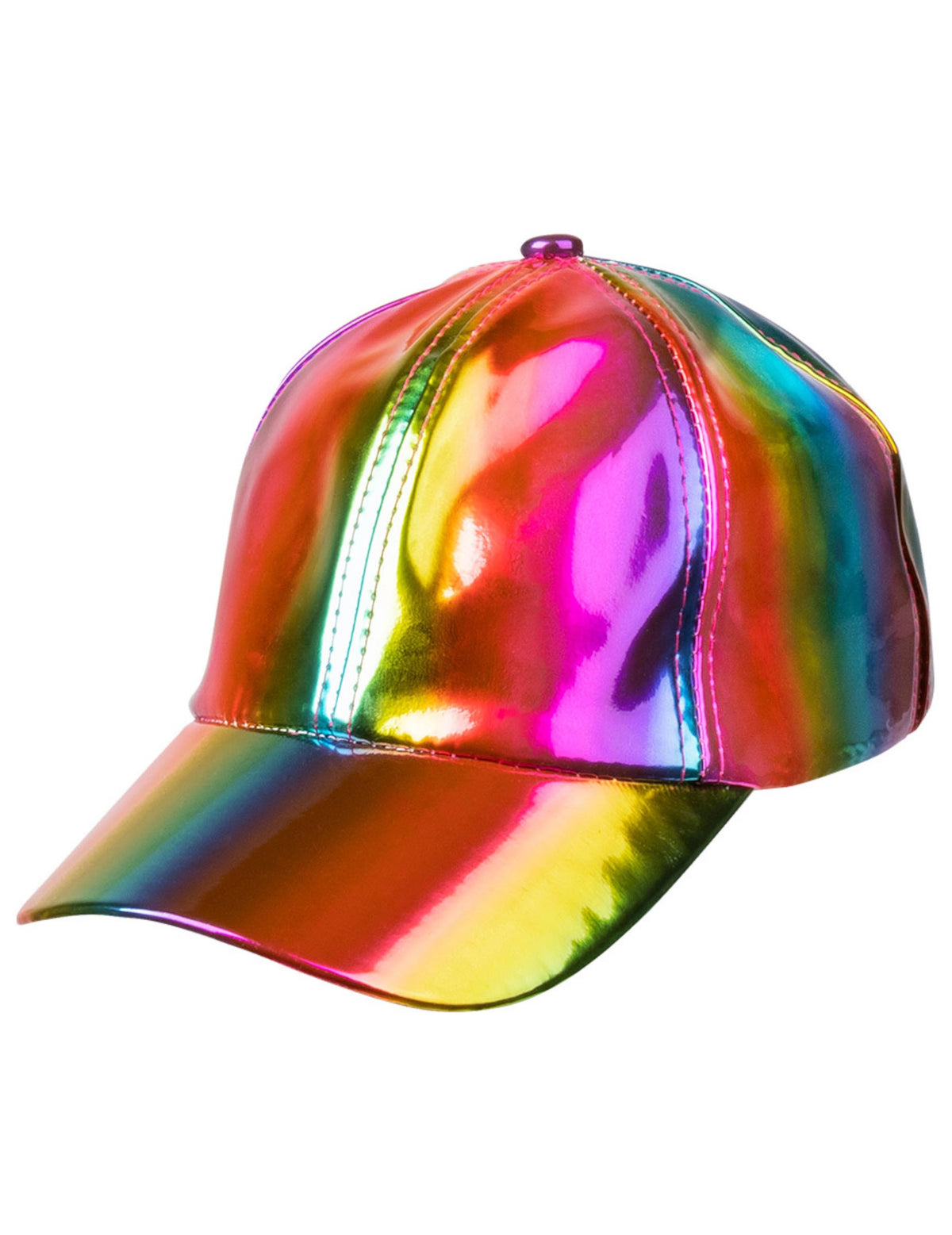 Vue de profil de la casquette multicolore iridescente