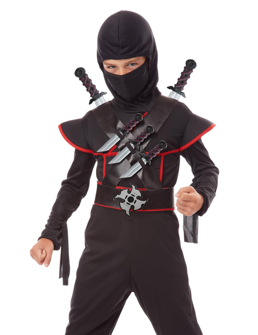 Vista frontal del cinturón de armas ninja
