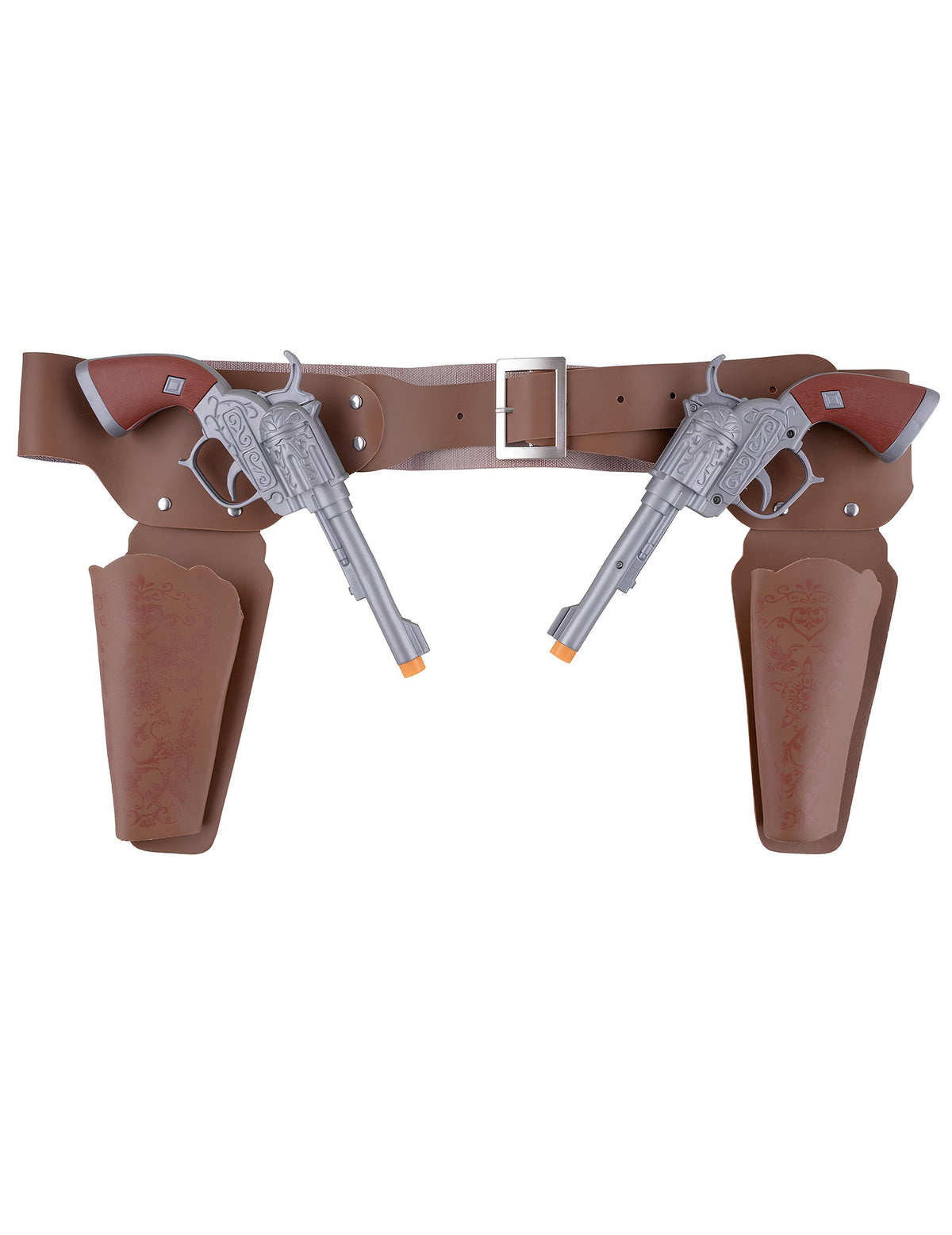 Détail des pistolets et des holsters de la ceinture de cowboy avec holster et 2 pistolets