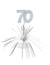 Centre de table 70 ans pour anniversaire argenté scintillant