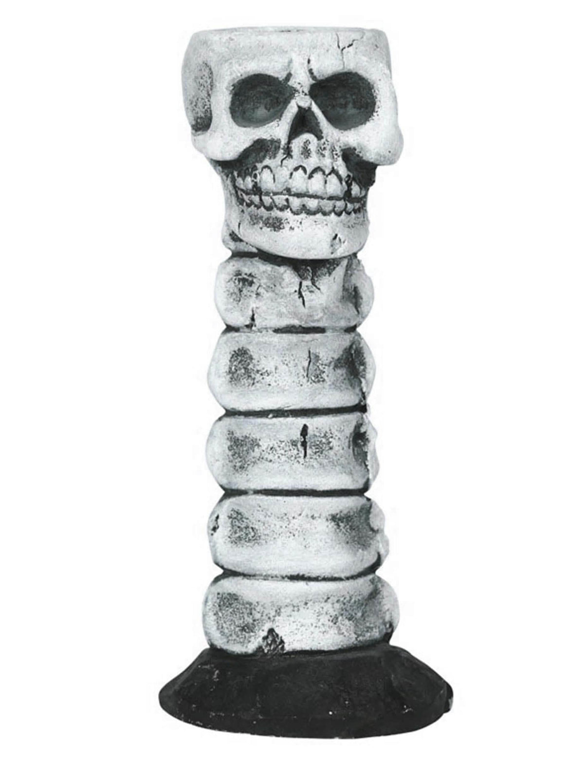 Chandelier tête de mort pour décoration Halloween blanc et gris aspect os