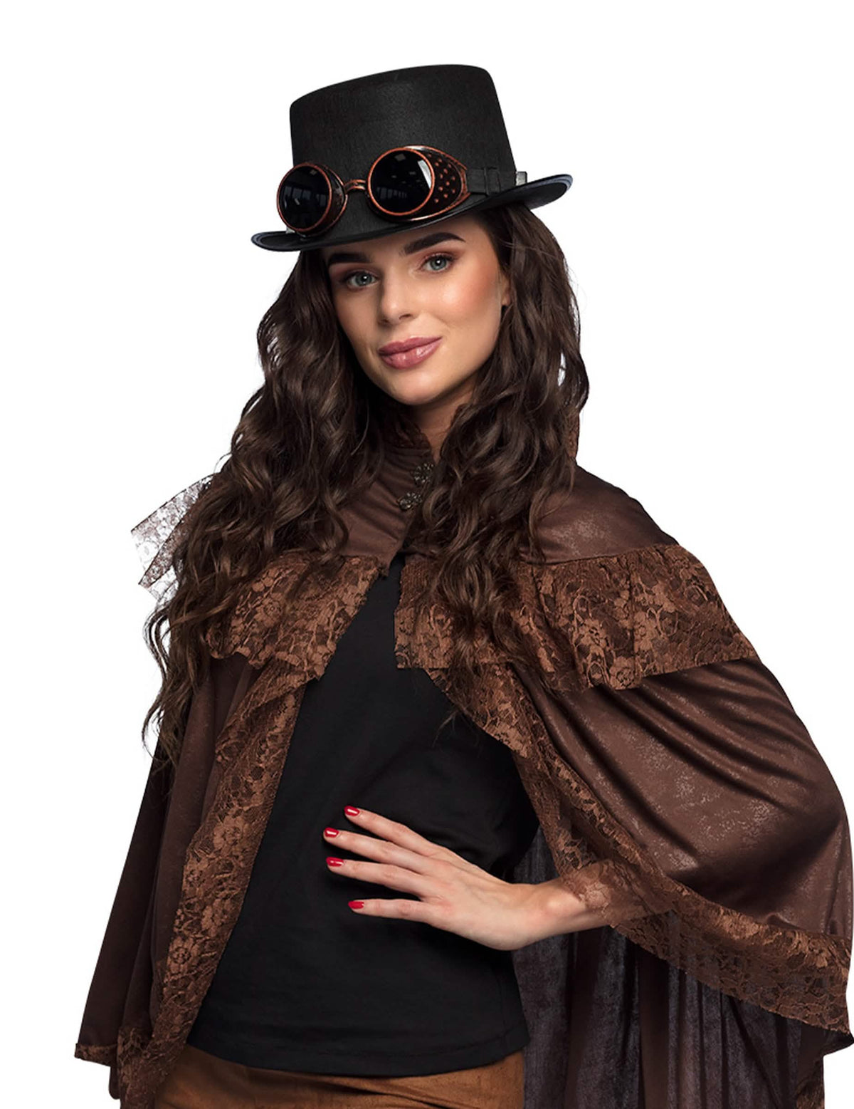 Situación del sombrero con gafas steampunk