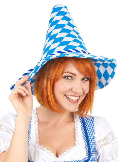 Sombrero de bávaro azul y blanco adulto