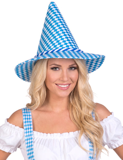 Sombrero de bávaro azul y blanco adulto