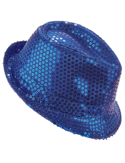 Sombrero con lentejuelas azul oscuro adulto
