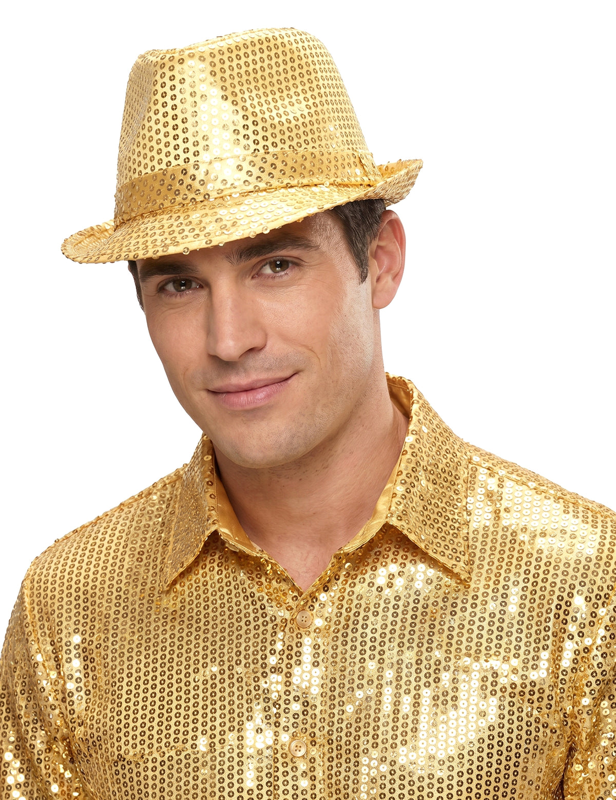 Sombrero de lentejuelas dorado adulto