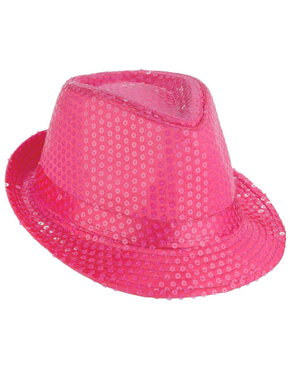 Vista de perfil del sombrero borsalino con lentejuelas para adulto
