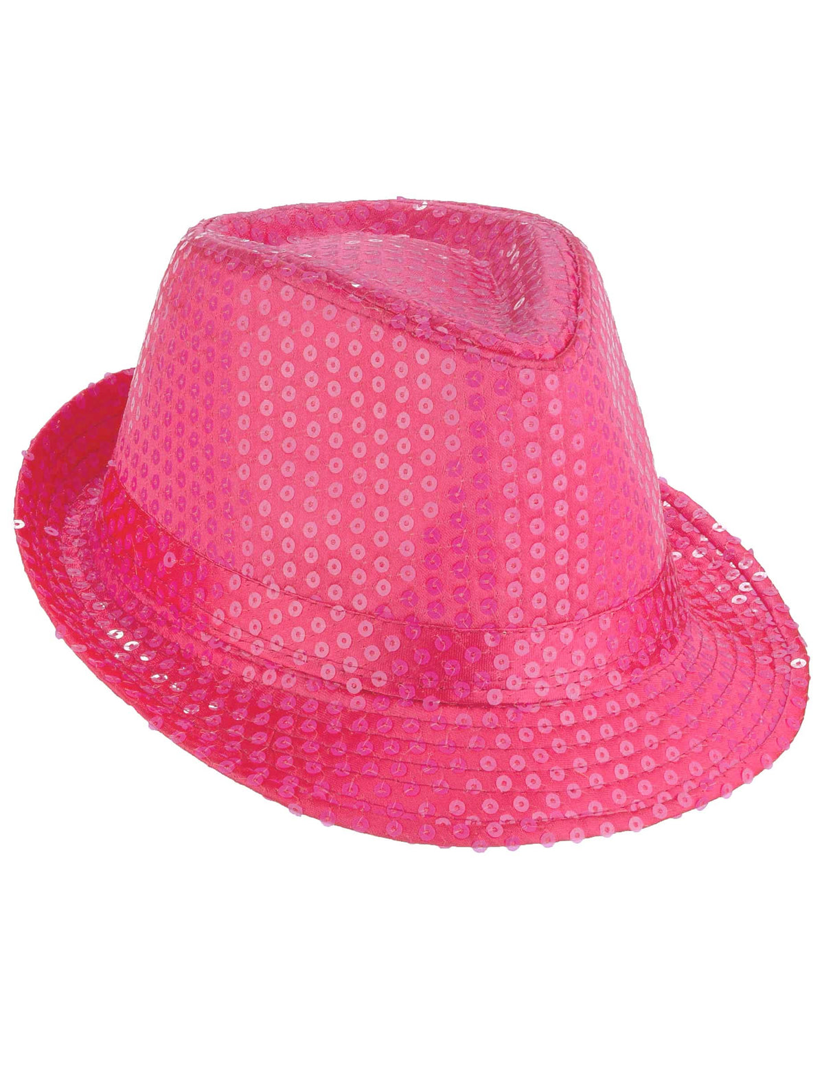 Vista de perfil del sombrero borsalino con lentejuelas para adulto
