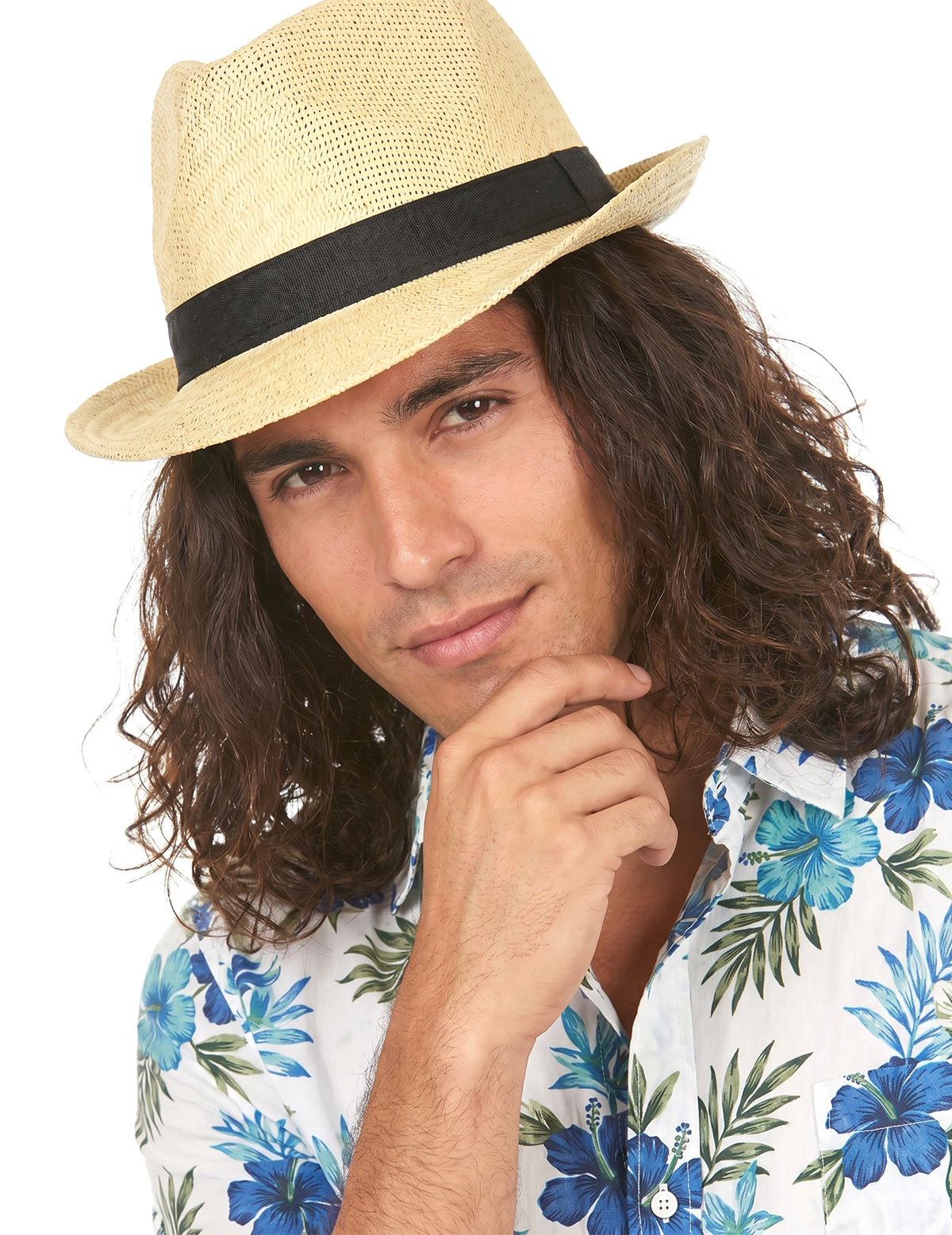 Sombrero borsalino banda negra adulto