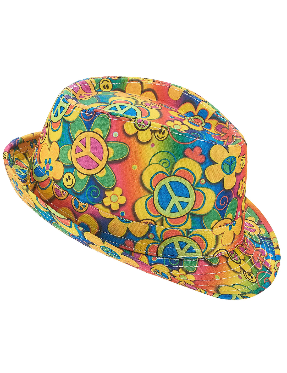 Sombrero borsalino hippie flores adulto