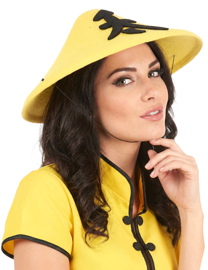 Sombrero chino amarillo adulto