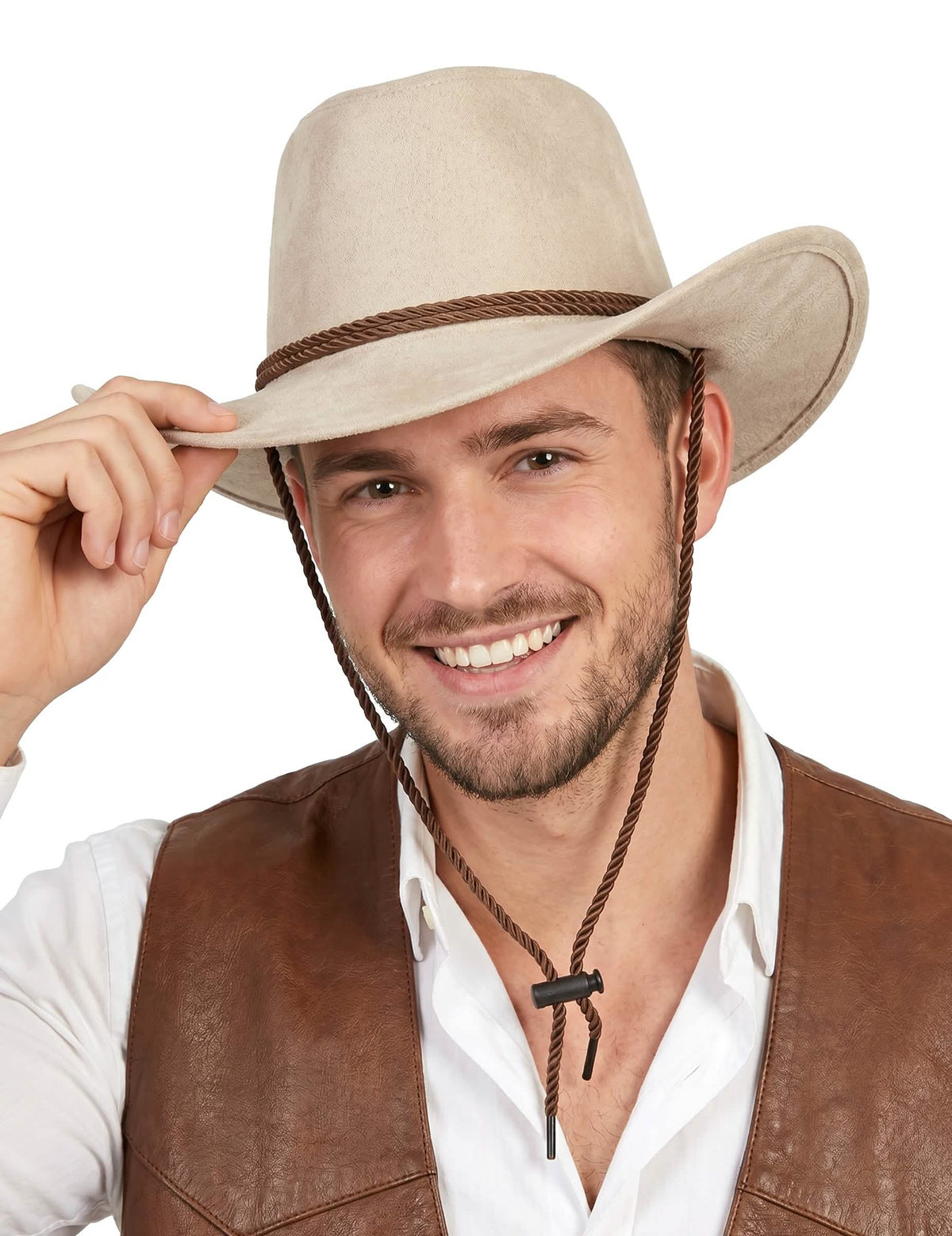 Sombrero vaquero beige adulto