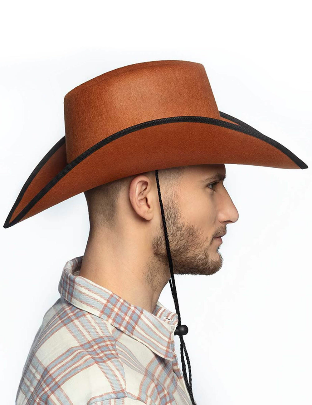 Vista de perfil del sombrero de cowboy para adulto