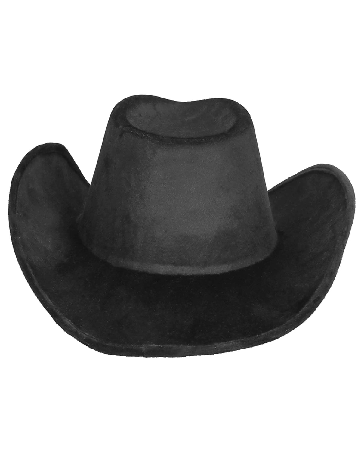 Vue de face du chapeau de cowboy noir avec étoiles argentées pour adulte