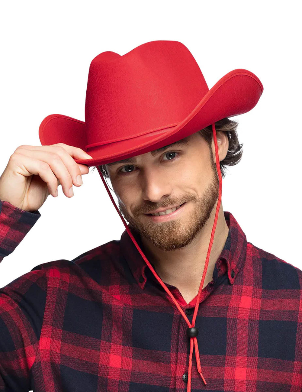 Vista frontal del sombrero de cowboy adulto