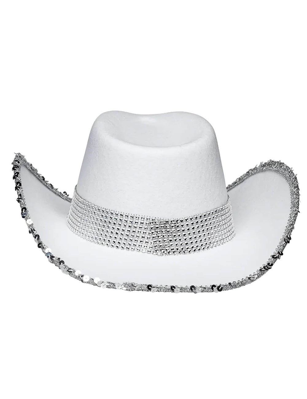 Vue de trois-quarts du chapeau de cowboy Bride à strass