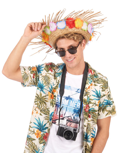 Sombrero de paja con flores