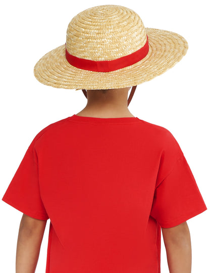 Vue de dos du chapeau de pirate Luffy One Piece pour enfant
