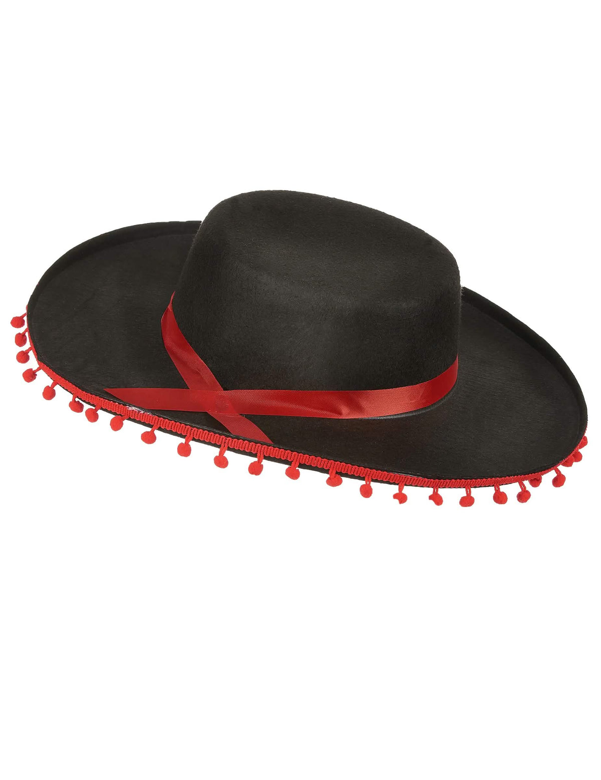 Sombrero negro y rojo