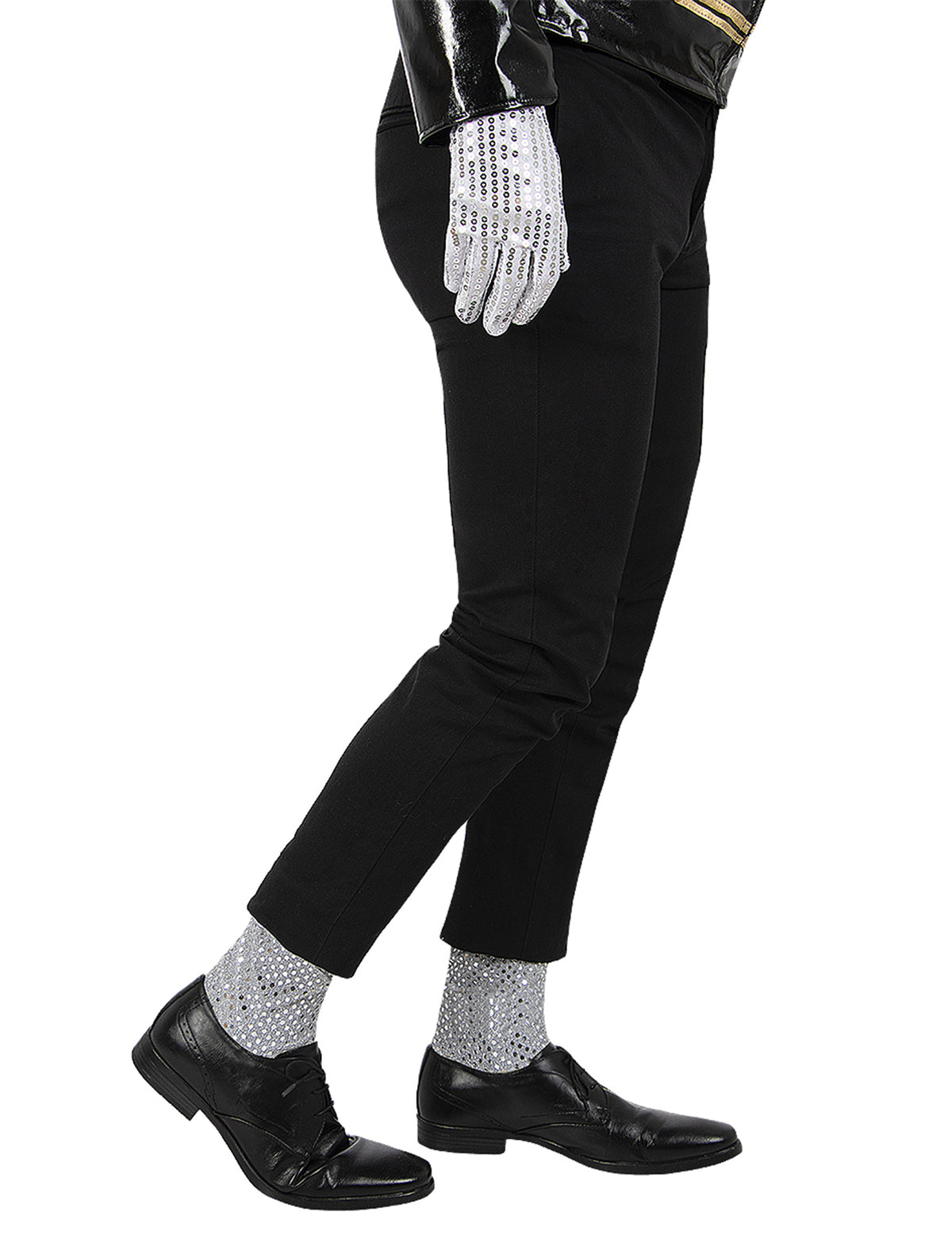 Vue de profil du gant à sequins du chapeau et gant Michael Jackson