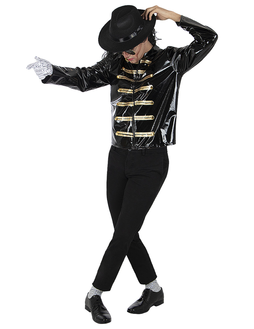 Vue d'ensemble du chapeau et gant Michael Jackson