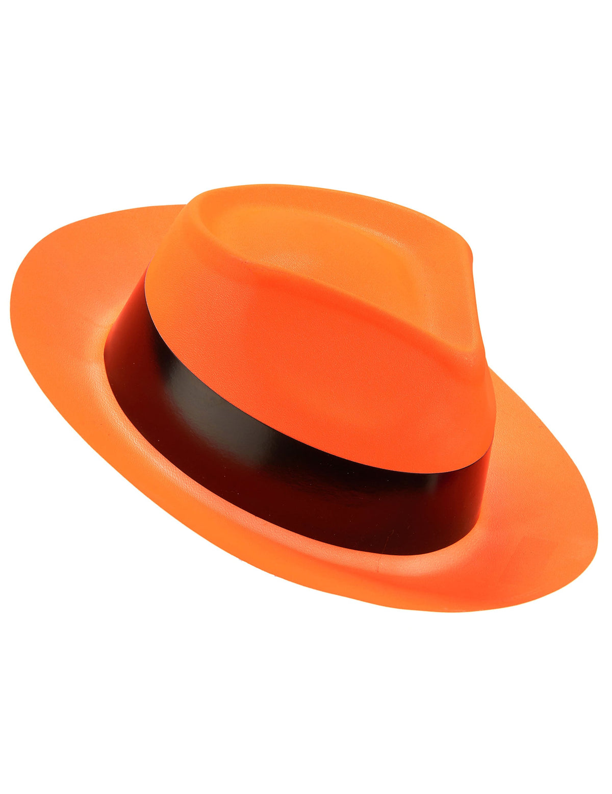 Sombrero gánster naranja fluorescente adulto