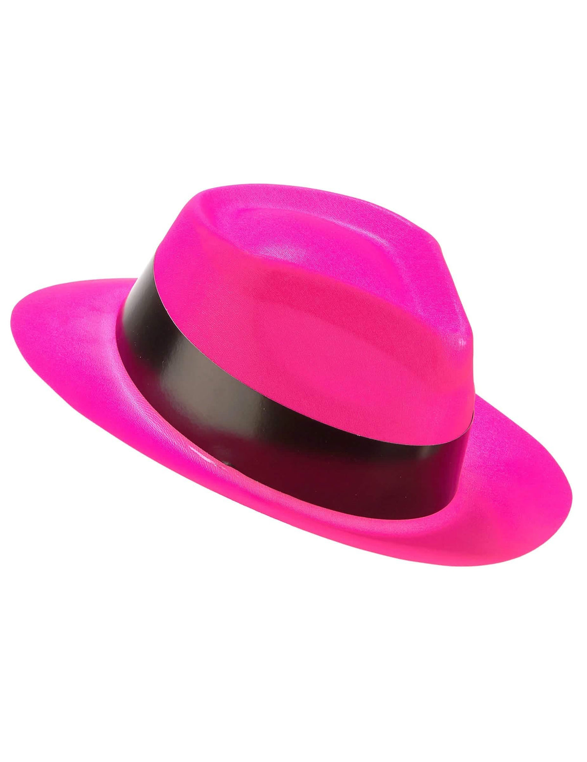 Sombrero gánster rosa fluorescente adulto