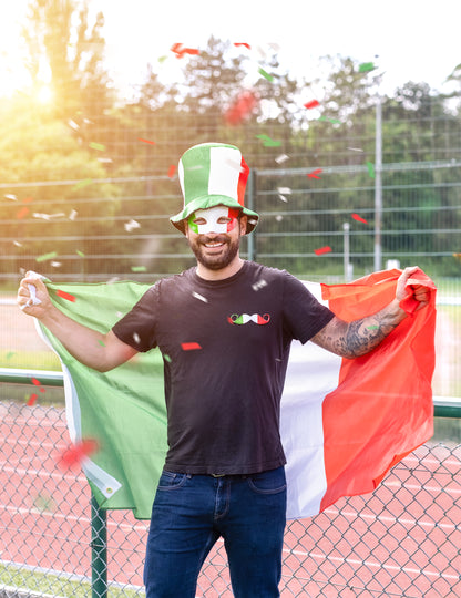 Mise en situation avec drapeau du chapeau haut de forme Italie