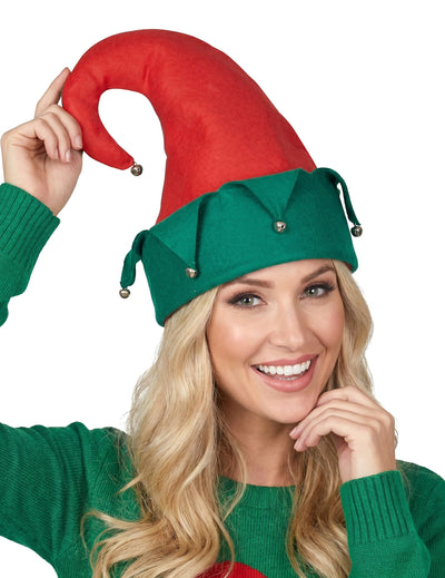 Gorro duende cascabeles Navidad adulto