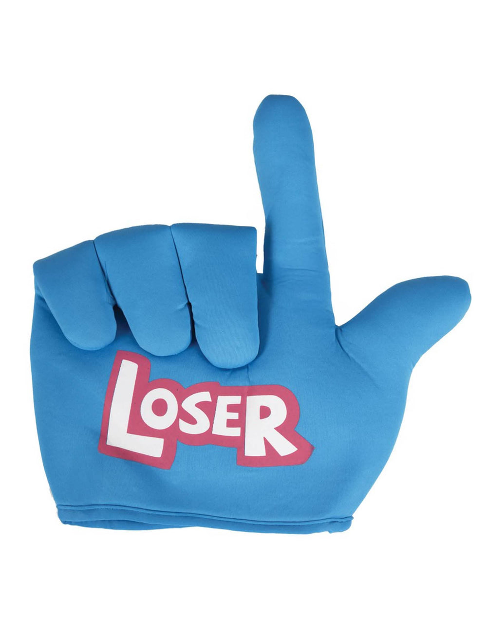 Detalle de la inscripción del sombrero mano loser para adulto