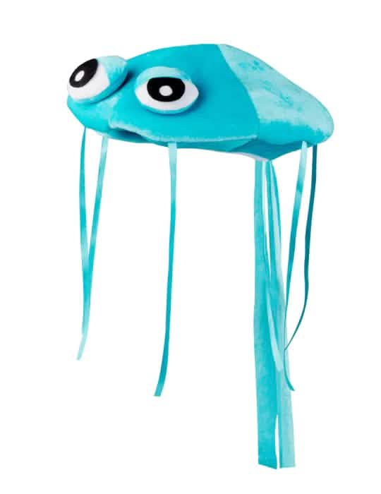 Vista de perfil del sombrero medusa para adulto