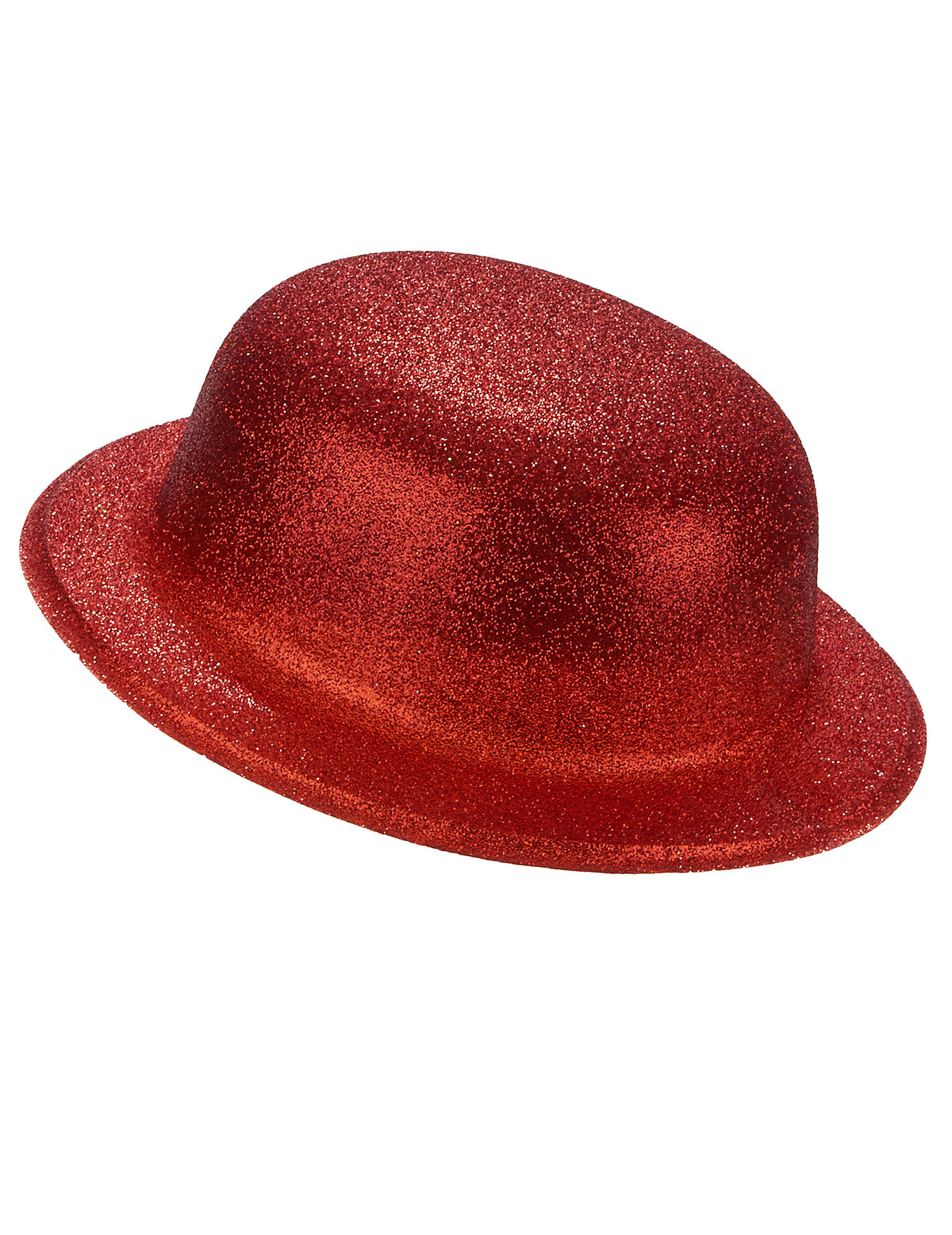 Sombrero de plástico brillantina rojo adulto