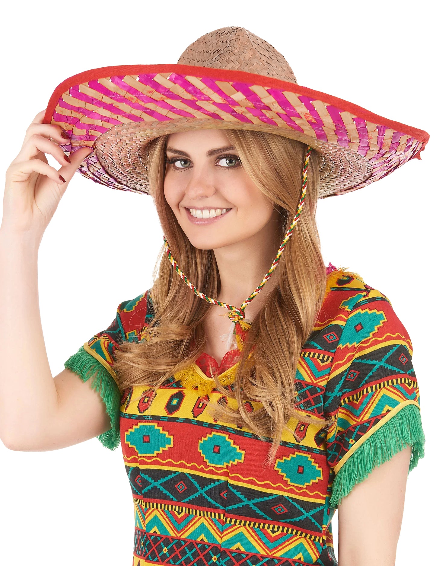 Vue de face porté du chapeau mexicain pour adulte