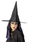 Chapeau de sorcière pour femme noir pointu