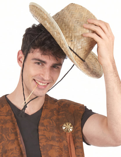 Sombrero de paja Dallas Bull para adulto