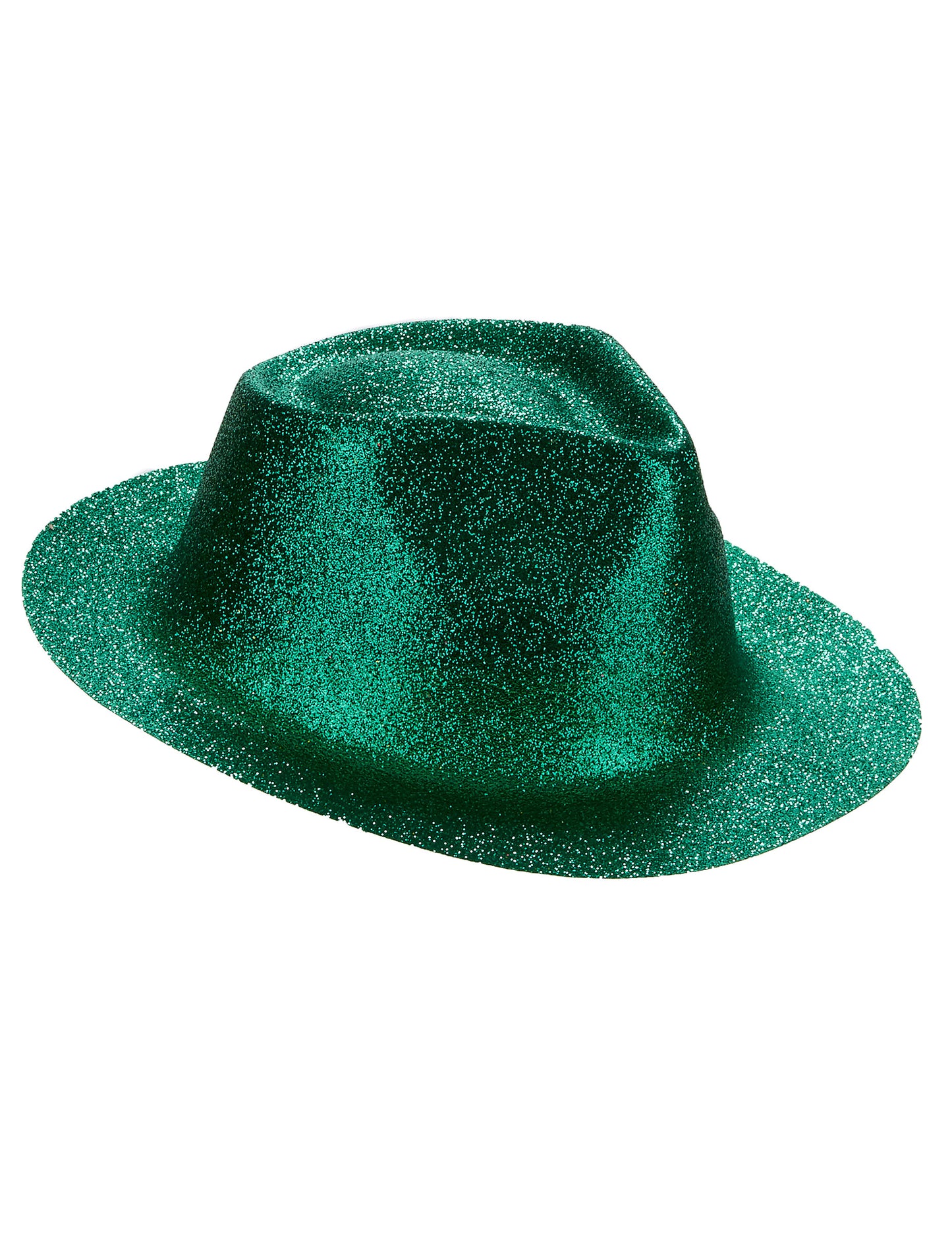 Vue de profil du chapeau pailleté vert pour adulte