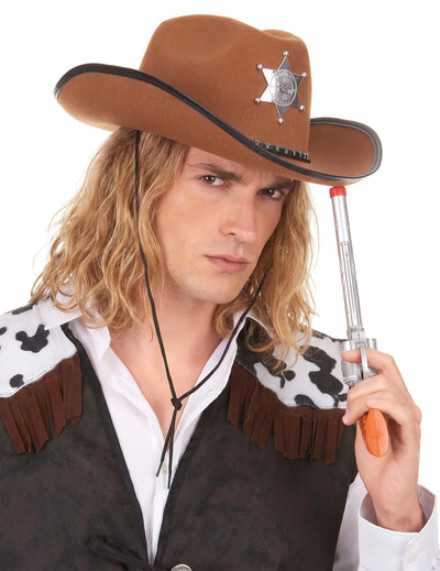 Sombrero Sherif marrón adulto