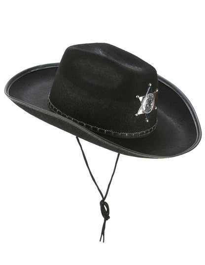 Sombrero Sherif negro adulto